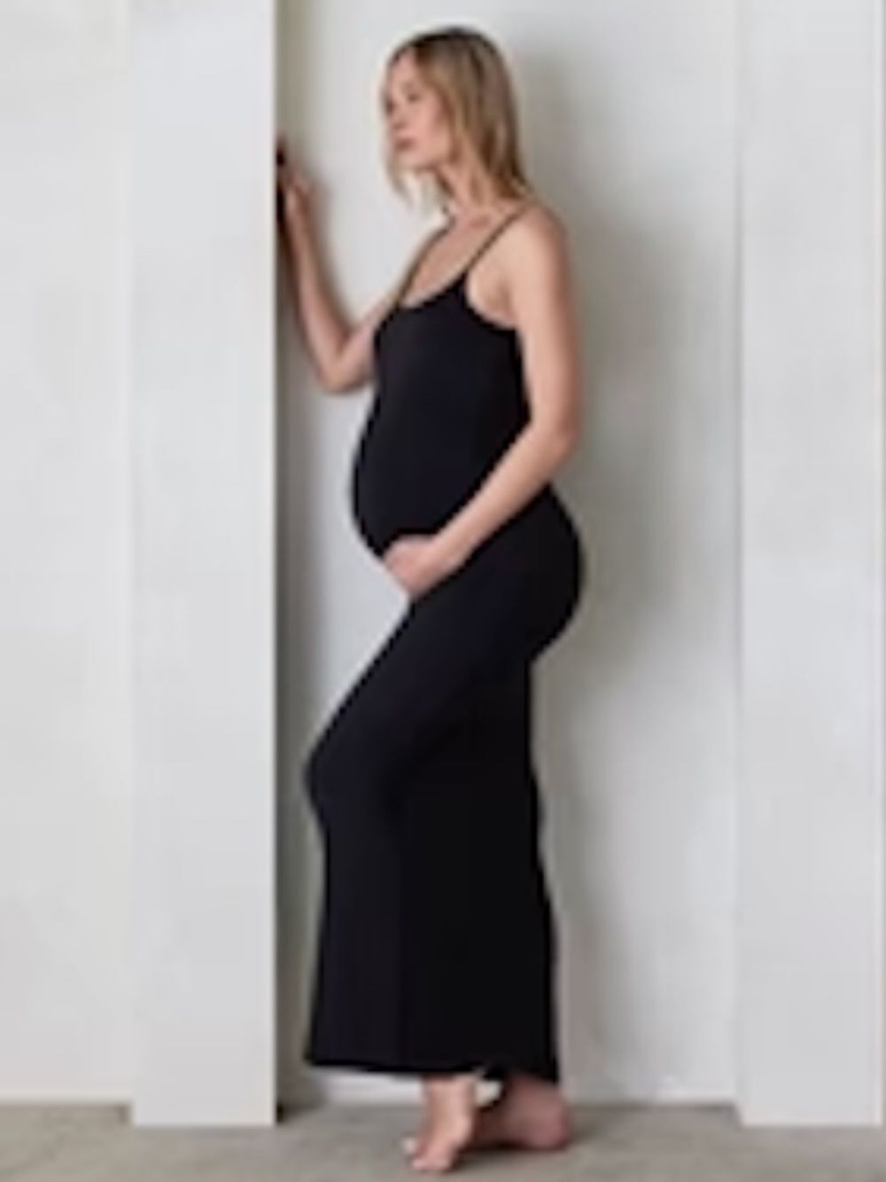 BUMPSUIT Elle Maternity Dress - Black Spaghetti Strap - Size Small LIKE NEW